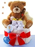 Super Star One Tier Baseball Diaper Cake - Great Gift