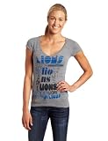 NFL Women's Detroit Lions Victory Play III Short Sleeve Deep V-Neck Tri-Blend Tee (Heather Gray, Large)