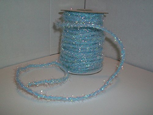 Ribbon- Light Blue Tinsel Wire, 1/2
