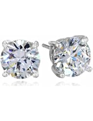 Sterling Silver Swarovski Zirconia 5 cttw Round Stud Earrings