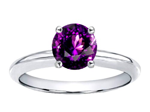 Childrens Toyshop  Jewelry : 1.25 cts Genuine Amethyst Solitaire Engagement Ring - 14kt White or Yellow Gold