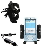 Gomadic for the PalmOne palm Tungsten T3 - PalmOne Tungsten T3 Auto Vent Holder with Car Charger - Uses Gomadic TipExchange