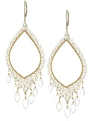 Dana Kellin Large Hand Wire Wrapped Milky and Ice Quartz Chandelier Earrings