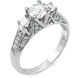 Sterling Silver Cubic Zirconia CZ Ring - size 5