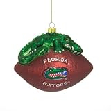 Florida Gators NFL Blown Glass Football Holiday Tree Ornament 6 - NCAA College Athletics