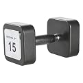 Reebok Square Chrome Dumbbell with Rubber Coating - 15 lbs.