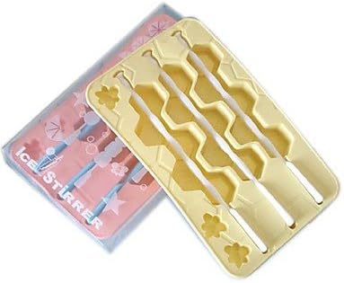 BST Cooking Tools Honeycomb Ice Cream Tray Cube Mould Mold with Stick(Random Color) ,Silicone 4.8"*8"*0.8"