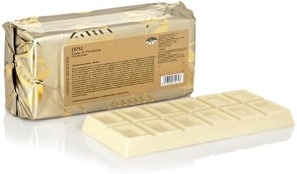 Chocovic Opal White Chocolate Couverture Bars, 31.5% Cocoa - 2.2 Lb Brick (Pack of 5)