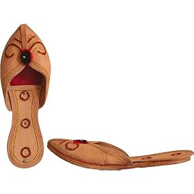 Buy Beaded and Sequin Indian Leather Slippers for Women Handcrafted Casual Footwear W by ShalinCraft