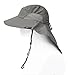 Neck Flap Sun Hat with Wide Brim, UPF 50+ Hiking Safari Fishing hat for Women Men, Sun Protection Hat for Summer Adventures Gray