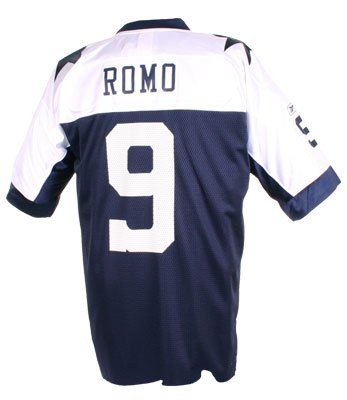 Tony Romo Jersey: Reebok Navy/White Throwback Replica #9 Dallas Cowboys Jersey