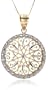 14k Yellow Gold Round Filigree Pendant, 18"