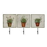 Le Jardin des Bastides Rustic Set of 3 Wood and Metal Hooks