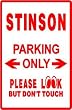 STINSON PARKING ONLY fly pilot street sign