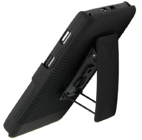 Aduro Shell Holster Combo Case w/Belt Clip Stand for Droid Razr Maxx - Side