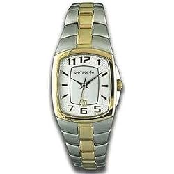 PIERRE CARDIN Women's Two-tone Quartz Watch with Textured silver Dial. Model: PC4185TS