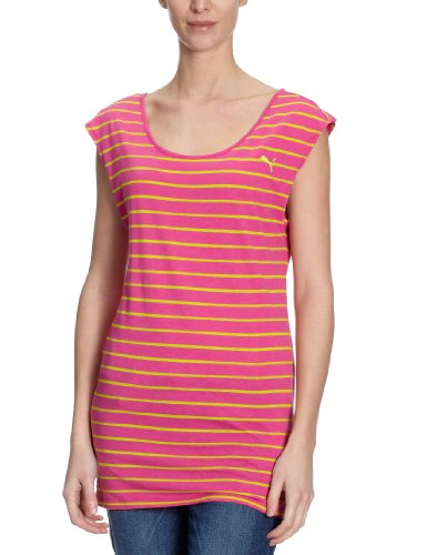 PUMA Damen T-Shirt Striped, raspberry rose-lime punch, S, 819179 07 Preisvergleich