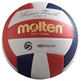 Molten Super Touch Red, White, and Blue Japanese Leather Volleyball