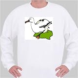 Sweatshirt with bird, webbed, feet, chick, white, seagull