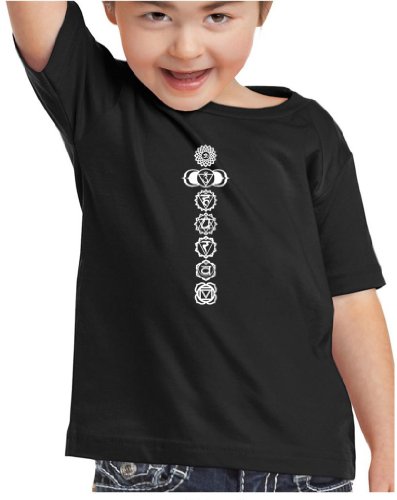 Buy Cool Shirts Kids Yoga White 7 Chakras Black Toddler T-Shirt