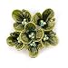 Antique Silver White Metal with Multi-Color Swarovski Crystal Brooch, Weight: 24.40gm - Flower