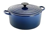 Le Creuset Cast Iron Round Casserole, Graded Blue, 28 cm