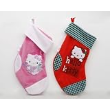 Botte chaussette de Noel Hello kitty officiel rouge