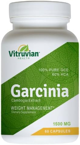 Premium Garcinia Cambogia Extract, 60% HCA with Potassium and Calcium, 100% Pure and All Natural Formula - 1500mg Weight Loss Serving