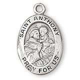 Sterling Silver Saint Anthony Medal and 18-inch Chain