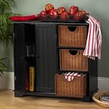 Wicker Drawer Sideboard /Storage Cabinet Black - SEI187-1