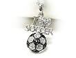White Gold Crystal I Love Soccer Pendant Necklace Fashion Jewelry