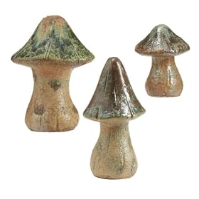 Pack of 6 Wild Mushroom Outdoor Yard Art Garden Statues by CC Home Furnishings