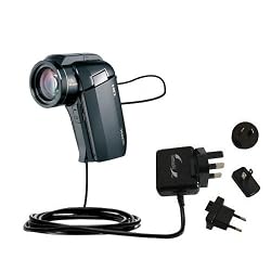 International Wall Home AC Charger for the Sanyo Camcorder VPC-HD1010 VPC-HD1000 - uses Gomadic TipExchange Technology