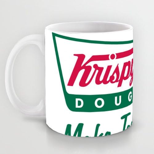 Wonderful Gift Choice - White 11 oz Classic White Ceramic Mugs Cutom Design with Krispy Kreme Coffee Donuts Desserts Confectionery Coffee Mugs/Tea Mugs/Drink Cups - Dishwasher and Microwave Safe