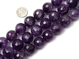 18mm round faceted purple amethyst beads strand 15