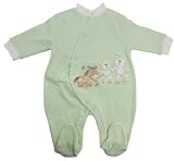 Baby Unisex Sleepsuit, Animals Bear Horse Design Allergy Free Suit (Green) (3-6 months) (Green)