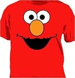 KIDS SESAME STREET - Elmo Head - New Vintage Red Crew T-Shirt / Tee