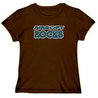 Airsoft ROCKS ! Sports Womens T-Shirt (Brown, Sizes X-Small - XXX-Large) Airsoft ROCKS ! Sports Womens T-Shirt (Brown, Sizes X-Small - XXX-Large)