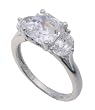 SilverBin Sterling Silver Engagement Style Side Stone Set Princess Cut CZ Ring