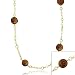 Vermeil (24k Gold over Sterling Silver) Genuine Freshwater Cultured round White Golden Brown Coin Pearl leaf link Long Necklace 30