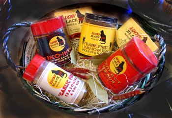 BBQ Gift Basket - 4 Gourmet Spice Rubs by Lucky Black Cat Spice Company