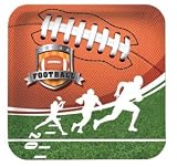 Football 9 Inch Square Paper Plates