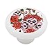 Rose Flowers Skulls Decorative High Gloss Ceramic Drawer Knob