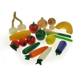 Wooden Veg in a Net (17pce) - Santoys