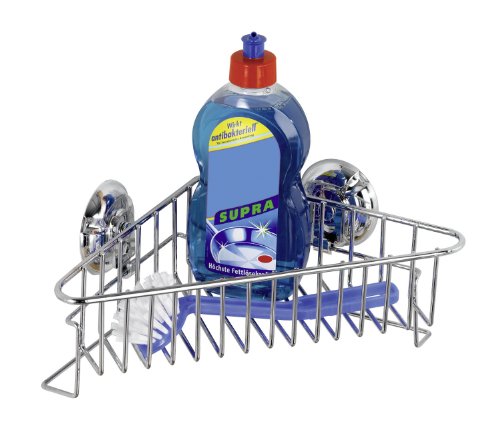 Wenko 2316100 Eckablage Super-Loc - Befestigen ohne Bohren, Chrom, 31 x 10 x 19 cm