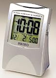 Seiko QHL005SLH Silvertone Digital Bedside Alarm Clock