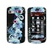 Crystal Hard Black Cover With Blue Flowers Design Case for LG Xenon GR500 (At&t) [WCL180]
