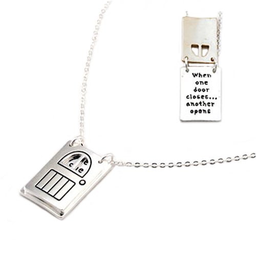 Flip Top Inspirational When One Door Closes Another Opens Necklace Fashion Jewelry