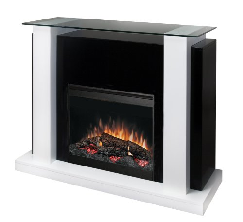 Dimplex Bella Electric Fireplace with 26 Inch Self-trimming Firebox, White and Black, EMP6856GB