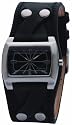 Kahuna Kus-0055L Ladies Black Leather Cuff Watch